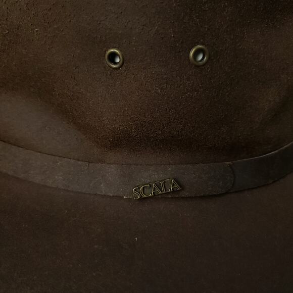 Scala Classico Genuine Leather Hat Dorfman Pacific Four Seasons Sz Medium Brown - Picture 6 of 10